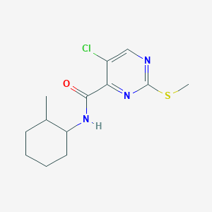 molecular formula C13H18ClN3OS B2655638 5-chloro-N-(2-methylcyclohexyl)-2-(methylsulfanyl)pyrimidine-4-carboxamide CAS No. 1197499-49-2