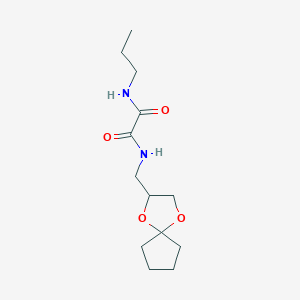 molecular formula C13H22N2O4 B2655639 N1-(1,4-dioxaspiro[4.4]nonan-2-ylmethyl)-N2-propyloxalamide CAS No. 899982-19-5