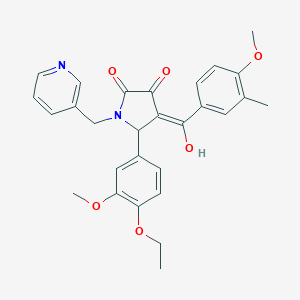 molecular formula C28H28N2O6 B265564 5-(4-ethoxy-3-methoxyphenyl)-3-hydroxy-4-(4-methoxy-3-methylbenzoyl)-1-(3-pyridinylmethyl)-1,5-dihydro-2H-pyrrol-2-one 