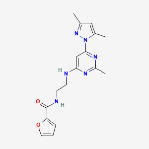 N-(2-((6-(3,5-dimethyl-1H-pyrazol-1-yl)-2-methylpyrimidin-4-yl)amino)ethyl)furan-2-carboxamide