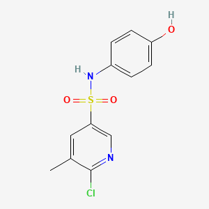 molecular formula C12H11ClN2O3S B2655645 6-chloro-N-(4-hydroxyphenyl)-5-methylpyridine-3-sulfonamide CAS No. 1797578-92-7