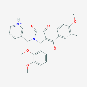 molecular formula C27H26N2O6 B265565 (E)-[2-(2,3-dimethoxyphenyl)-4,5-dioxo-1-(pyridinium-3-ylmethyl)pyrrolidin-3-ylidene](4-methoxy-3-methylphenyl)methanolate 
