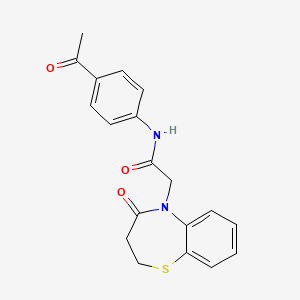 molecular formula C19H18N2O3S B2655650 N-(4-乙酰苯基)-2-(4-氧代-3,4-二氢苯并[b][1,4]噻氮杂卓-5(2H)-基)乙酰胺 CAS No. 863004-04-0
