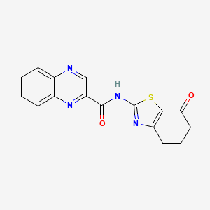 molecular formula C16H12N4O2S B2655658 N-(7-oxo-4,5,6,7-tetrahydrobenzo[d]thiazol-2-yl)quinoxaline-2-carboxamide CAS No. 1206995-58-5
