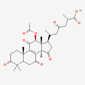 molecular formula C32H42O9 B2655666 6-[(10S,12S,13R,14R,17R)-12-乙酰氧基-4,4,10,13,14-五甲基-3,7,11,15-四氧代-2,5,6,12,16,17-六氢-1H-环戊[a]菲并芘-17-基]-2-甲基-4-氧代庚酸 CAS No. 98665-14-6
