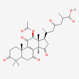 molecular formula C30H40O7 B2655666 6-[(10S,12S,13R,14R,17R)-12-Acetyloxy-4,4,10,13,14-pentamethyl-3,7,11,15-tetraoxo-2,5,6,12,16,17-hexahydro-1H-cyclopenta[a]phenanthren-17-yl]-2-methyl-4-oxoheptanoic acid CAS No. 98665-14-6