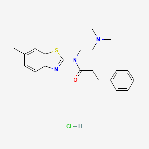 N-(2-(dimethylamino)ethyl)-N-(6-methylbenzo[d]thiazol-2-yl)-3-phenylpropanamide hydrochloride