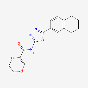 molecular formula C17H17N3O4 B2655682 N-[5-(5,6,7,8-tetrahydronaphthalen-2-yl)-1,3,4-oxadiazol-2-yl]-2,3-dihydro-1,4-dioxine-5-carboxamide CAS No. 851095-95-9