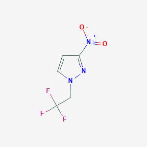 molecular formula C5H4F3N3O2 B2655684 3-nitro-1-(2,2,2-trifluoroethyl)-1H-pyrazole CAS No. 1005640-81-2