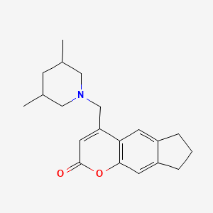 molecular formula C20H25NO2 B2655688 4-((3,5-二甲基哌啶-1-基)甲基)-7,8-二氢环戊[g]色烯-2(6H)-酮 CAS No. 780775-01-1