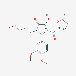 molecular formula C22H25NO7 B265569 5-(3,4-dimethoxyphenyl)-3-hydroxy-1-(3-methoxypropyl)-4-(5-methyl-2-furoyl)-1,5-dihydro-2H-pyrrol-2-one 