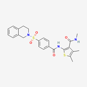 molecular formula C24H25N3O4S2 B2655690 2-(4-((3,4-dihydroisoquinolin-2(1H)-yl)sulfonyl)benzamido)-N,4,5-trimethylthiophene-3-carboxamide CAS No. 896296-30-3