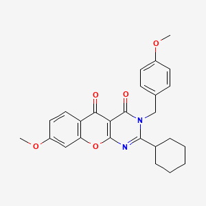 2-cyclohexyl-8-methoxy-3-(4-methoxybenzyl)-3H-chromeno[2,3-d]pyrimidine-4,5-dione