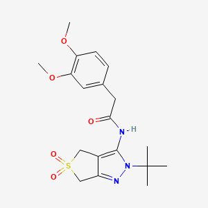 N-(2-tert-butyl-5,5-dioxo-4,6-dihydrothieno[3,4-c]pyrazol-3-yl)-2-(3,4-dimethoxyphenyl)acetamide