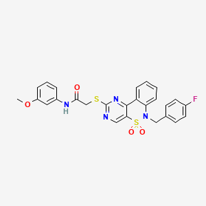 2-{[6-(4-fluorobenzyl)-5,5-dioxido-6H-pyrimido[5,4-c][2,1]benzothiazin-2-yl]thio}-N-(3-methoxyphenyl)acetamide