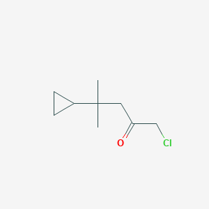 molecular formula C9H15ClO B2655706 1-Chloro-4-cyclopropyl-4-methylpentan-2-one CAS No. 1820687-52-2