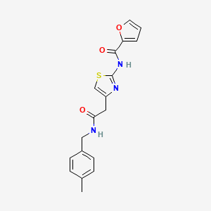 molecular formula C18H17N3O3S B2655711 N-(4-(2-((4-methylbenzyl)amino)-2-oxoethyl)thiazol-2-yl)furan-2-carboxamide CAS No. 923151-37-5
