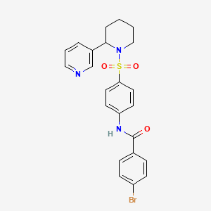 molecular formula C23H22BrN3O3S B2655715 4-溴-N-[4-(2-吡啶-3-基哌啶-1-基)磺酰苯基]苯甲酰胺 CAS No. 393834-52-1