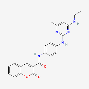 molecular formula C23H21N5O3 B2655734 N-(4-((4-(ethylamino)-6-methylpyrimidin-2-yl)amino)phenyl)-2-oxo-2H-chromene-3-carboxamide CAS No. 923113-29-5