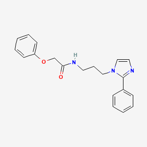 molecular formula C20H21N3O2 B2655737 2-phenoxy-N-(3-(2-phenyl-1H-imidazol-1-yl)propyl)acetamide CAS No. 1421508-81-7