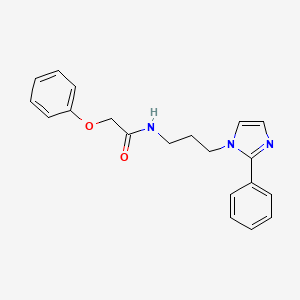 molecular formula C20H21N3O2 B2655737 2-苯氧基-N-(3-(2-苯基-1H-咪唑-1-基)丙基)乙酰胺 CAS No. 1421508-81-7