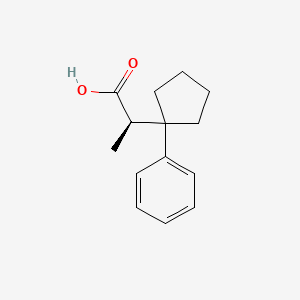 molecular formula C14H18O2 B2655748 (2R)-2-(1-Phenylcyclopentyl)propanoic acid CAS No. 2248188-06-7