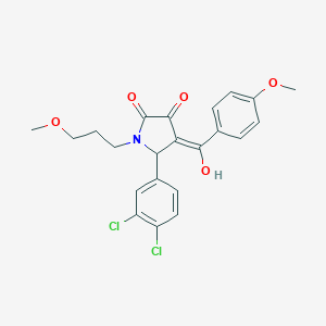 molecular formula C22H21Cl2NO5 B265575 (4E)-5-(3,4-dichlorophenyl)-4-[hydroxy(4-methoxyphenyl)methylidene]-1-(3-methoxypropyl)pyrrolidine-2,3-dione 