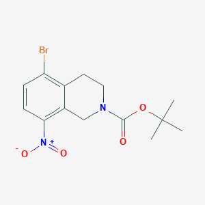 molecular formula C14H17BrN2O4 B2655759 2-Boc-5-溴-8-硝基-1,2,3,4-四氢异喹啉 CAS No. 2241129-70-2