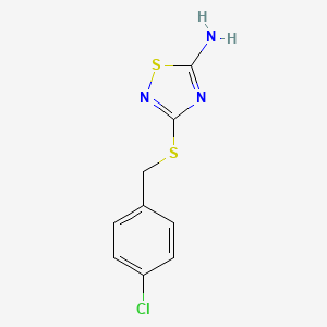 molecular formula C9H8ClN3S2 B2655760 3-[(4-氯苄基)硫代]-1,2,4-噻二唑-5-胺 CAS No. 519044-86-1