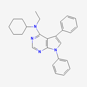 molecular formula C26H28N4 B2655764 N-cyclohexyl-N-ethyl-5,7-diphenyl-7H-pyrrolo[2,3-d]pyrimidin-4-amine CAS No. 477238-29-2