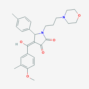 molecular formula C27H32N2O5 B265577 3-hydroxy-4-(4-methoxy-3-methylbenzoyl)-5-(4-methylphenyl)-1-[3-(4-morpholinyl)propyl]-1,5-dihydro-2H-pyrrol-2-one 