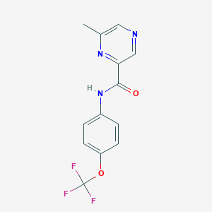 molecular formula C13H10F3N3O2 B2655771 6-methyl-N-[4-(trifluoromethoxy)phenyl]pyrazine-2-carboxamide CAS No. 2415634-87-4