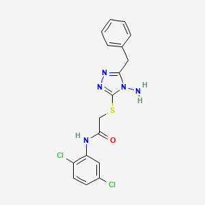 molecular formula C17H15Cl2N5OS B2655776 2-[(4-amino-5-benzyl-4H-1,2,4-triazol-3-yl)sulfanyl]-N-(2,5-dichlorophenyl)acetamide CAS No. 898624-50-5