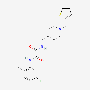 molecular formula C20H24ClN3O2S B2655780 N1-(5-chloro-2-methylphenyl)-N2-((1-(thiophen-2-ylmethyl)piperidin-4-yl)methyl)oxalamide CAS No. 953141-23-6