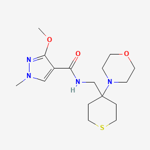 3-Methoxy-1-methyl-N-[(4-morpholin-4-ylthian-4-yl)methyl]pyrazole-4-carboxamide