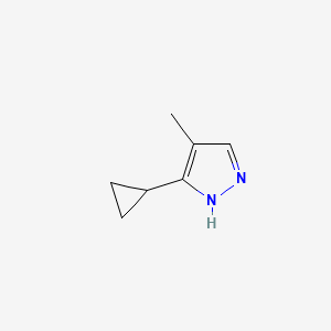 molecular formula C7H10N2 B2655782 3-Cyclopropyl-4-methyl-1H-pyrazole CAS No. 2060005-76-5