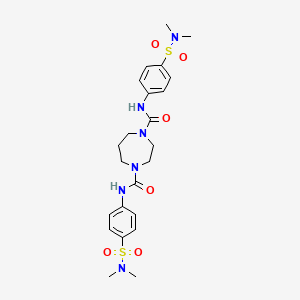 molecular formula C23H32N6O6S2 B2655786 N~1~,N~4~-bis{4-[(dimethylamino)sulfonyl]phenyl}-1,4-diazepane-1,4-dicarboxamide CAS No. 692733-06-5