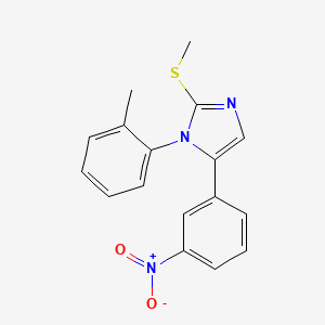 molecular formula C17H15N3O2S B2655789 2-(甲硫基)-5-(3-硝基苯基)-1-(邻甲苯基)-1H-咪唑 CAS No. 1234815-60-1