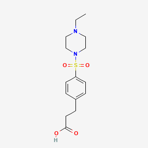 molecular formula C15H22N2O4S B2655790 3-{4-[(4-Ethylpiperazin-1-yl)sulfonyl]phenyl}propanoic acid CAS No. 1044511-26-3