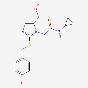 N-cyclopropyl-2-(2-((4-fluorobenzyl)thio)-5-(hydroxymethyl)-1H-imidazol-1-yl)acetamide
