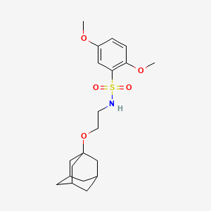 molecular formula C20H29NO5S B2655793 Benzenesulfonamide, N-[2-(adamantan-1-yloxy)ethyl]-2,5-dimethoxy- CAS No. 446028-48-4