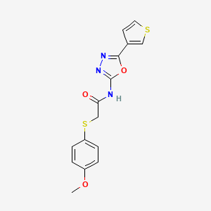 2-((4-methoxyphenyl)thio)-N-(5-(thiophen-3-yl)-1,3,4-oxadiazol-2-yl)acetamide