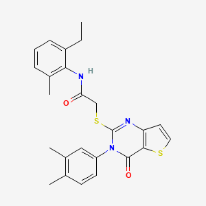 2-{[3-(3,4-dimethylphenyl)-4-oxo-3,4-dihydrothieno[3,2-d]pyrimidin-2-yl]sulfanyl}-N-(2-ethyl-6-methylphenyl)acetamide