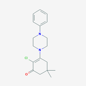 2-Chloro-5,5-dimethyl-3-(4-phenylpiperazin-1-yl)cyclohex-2-en-1-one