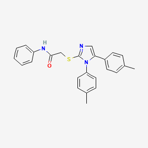 2-((1,5-di-p-tolyl-1H-imidazol-2-yl)thio)-N-phenylacetamide
