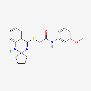 N-(3-methoxyphenyl)-2-spiro[1H-quinazoline-2,1'-cyclopentane]-4-ylsulfanylacetamide