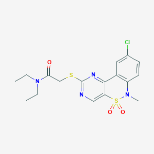 2-((9-chloro-6-methyl-5,5-dioxido-6H-benzo[c]pyrimido[4,5-e][1,2]thiazin-2-yl)thio)-N,N-diethylacetamide