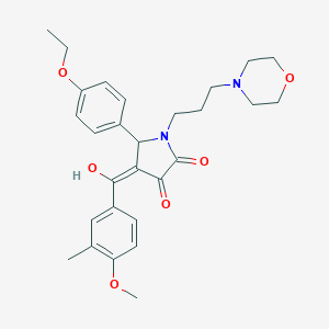 molecular formula C28H34N2O6 B265581 5-(4-ethoxyphenyl)-3-hydroxy-4-(4-methoxy-3-methylbenzoyl)-1-[3-(4-morpholinyl)propyl]-1,5-dihydro-2H-pyrrol-2-one 