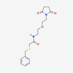 2-(benzylthio)-N-(2-(2-(2,5-dioxopyrrolidin-1-yl)ethoxy)ethyl)acetamide