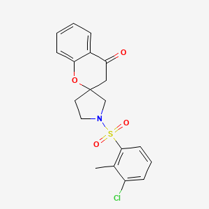 molecular formula C19H18ClNO4S B2655819 1'-((3-Chloro-2-methylphenyl)sulfonyl)spiro[chroman-2,3'-pyrrolidin]-4-one CAS No. 1448076-70-7